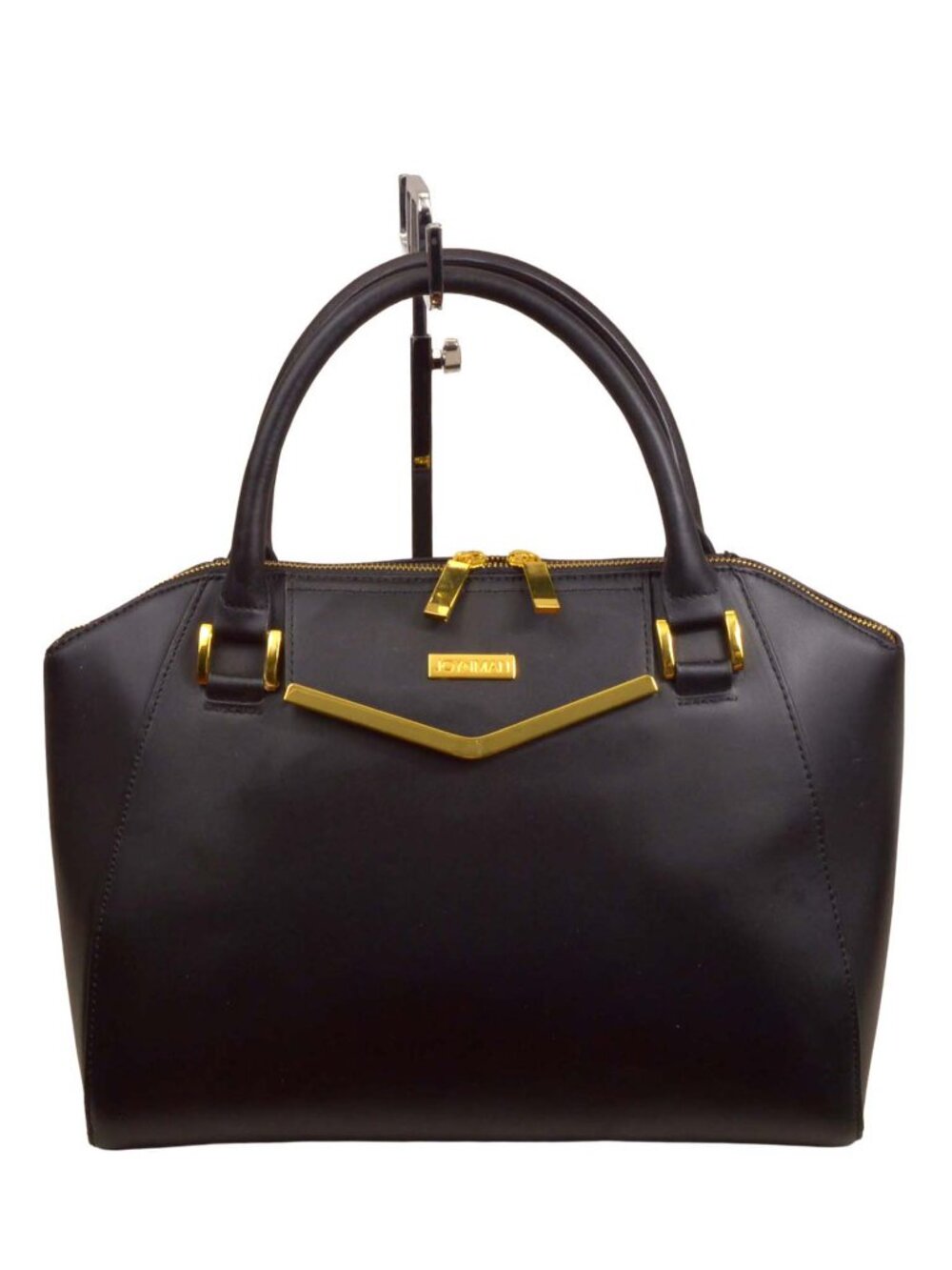 Joy & Iman Black Leather Large Hobo Handbag Purse
